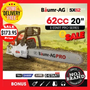 BAUMR-AG 62cc Petrol Commercial Chainsaw 20" Bar E-Start Tree Pruning Chain Saw - Picture 1 of 10