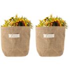  2 Sets Simulated Sunflower Silk Cloth Yellow Wreath Basket Pot