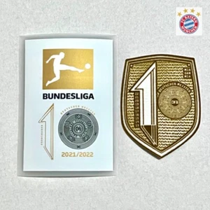 Bayern Munich BUNDESLIGA CHAMPIONS badge + Ten Times Winner 2022 SET PATCH - Picture 1 of 2