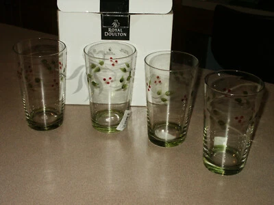 NUEVO Juego de 4 Vasos Highball ROYAL DOULTON Gooseberry 5 5/8" de Alto Foto 1 de 4