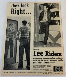 1953 LEE RIDERS blue jeans ad ~ They Look Right... - Picture 1 of 1