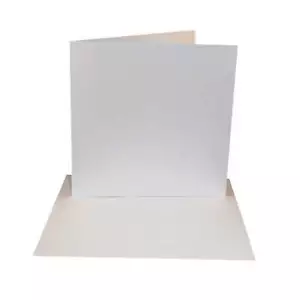 White 6 x 6" 155mm Square Card Blanks & Envelopes - 300gsm Card, Creased - Picture 1 of 6