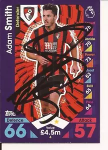 ADAM SMITH* SIGNED BOURNEMOUTH 2016/2017 MATCH ATTAX TRADING CARD+COA - Bild 1 von 1