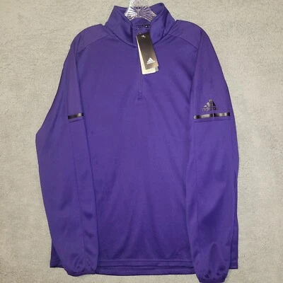 Adidas Mens  Climalite Custom 1/4 Zip M Long Sleeve Pullover Purple Unisex - Image 1 of 4
