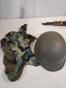 M1 Military Helmet with webbing and cover - Picture 1 of 9