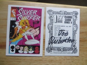 1991 MARVEL 1ST COVERS SILVER SURFER # 1 CARD SIGNED JOE RUBINSTEIN,WITH POA