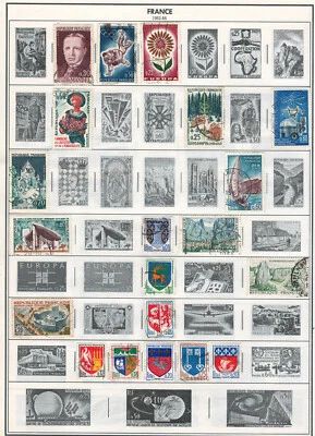 FRANCE 1960-66  Very Fine Used Stamps Hinged on list: 2 sides - Image 1 of 4