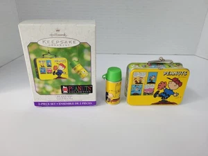 VTG 2000 Hallmark Keepsake Ornament Peanuts Lunch Box 2 Piece Set - Picture 1 of 4