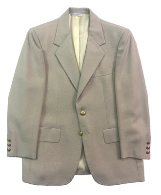 VTG 70s Hopsack Blazer 38S Beige Gold Buttons Blazer Jacket Sport Suit Coat USA - Image 1 of 4