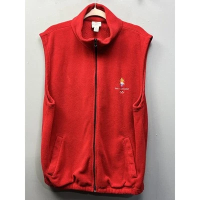 Chaleco de los Juegos Olímpicos de Invierno 2002 Salt Lake City para Hombres XL Rojo De Colección Esquí Patín Polar Foto 1 de 4