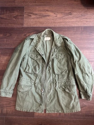 Chaqueta de campo verde militar M51 para hombre vintage años 60, mezcla de algodón, pequeña, usada Foto 1 de 4