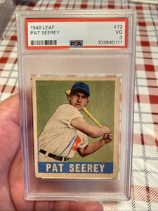 1948 Leaf Pat Seerey #73 PSA VG 3 White Sox Fresh Grade Looks Nicer🔥🔥 - Picture 1 of 2