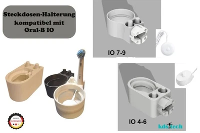 KDS-TECH Praktische Steckdosen-Halterung kompatibel mit Oral-B IO Zahnbürsten Ladegerät