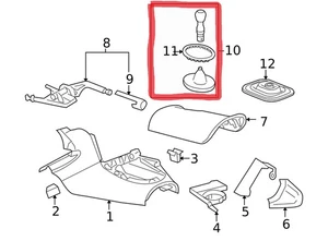 SOLSTICE NOS NUEVO MONTAJE DE PALANCA DE CAMBIOS DE TRANSMISIÓN MANUAL BOTA DE CUERO - Imagen 1 de 7