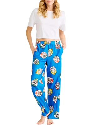 Nintendo Women’s Mario Blue Print Sleep Pants Luigi Toad Peach Size 3X NEW - Photo 1/4