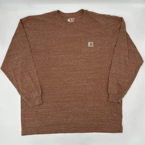 Carhartt Orange Long Sleeve Top Jersey Pocket T-Shirt Loose Fit Extra Large XL - Picture 1 of 5