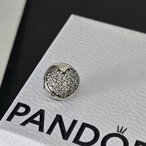 Pandora Love Of My Life Pave CZ Sterling Silver Clip Charm 791053 Free Post - Picture 1 of 20