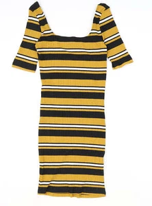 New Look Womens Yellow Polyester Blend Pencil Dress Size 10 - Picture 1 of 12