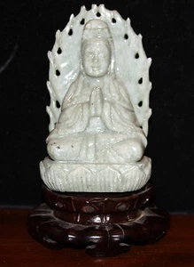 Antique/Vintage Carved Jade Quan-Yin! - Picture 1 of 5