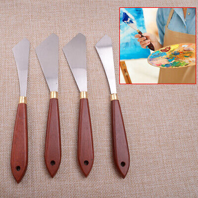 4pcs Palette Knife Assorted Set Stainless Steel Spatula Painting Oil Acrylic • 11.16€