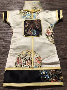 Antique Vintage Chinese Vintage Silk Embroidered Doll Dress Bottle Holder Hand - Picture 1 of 4
