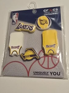 NBA Lakers Croc Charms Jibbitz Orignal  5 PACK Brand New - Picture 1 of 5