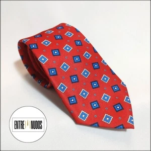 CORBATA ELEGANCE CON FONDO EN ROJO Y DIBUJOS A COLOR MOD. 008 - Imagen 1 de 1