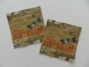 2 (zwei) einzelne Cocktail Papierservietten für Decoupage Basteln Vintage Geburtstag - Bild 1 von 4