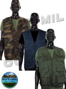 Leichte Multitaschenweste Jagd Arbeit Angeln (grün, Camouflage, blau) - Bild 1 von 9