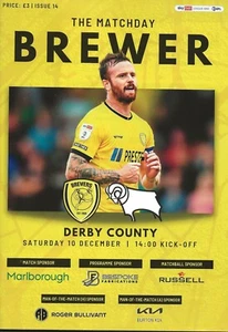 BURTON ALBION V DERBY COUNTY ~ 10 DE DICIEMBRE DE 2022 ~ PROGRAMA COMO NUEVO - Imagen 1 de 1