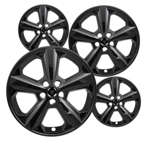 Set of 4 Gloss Black 18 inch Impostor Wheel Skins for 15-22 Ford Edge Rim Covers - Picture 1 of 4