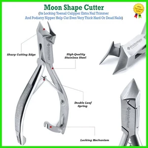 Surgical Toe Nail Nippers Clippers Moon Shape Cutter Podiatry Treatment Plier - Picture 1 of 4