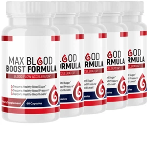 Max Blood Boost Formula Blood Flow Accelerator Supplement - 5 Bottles - Picture 1 of 3