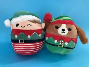 Mini Squishmallows 2022 Darcy the Dog & Jangle the Elf, 5” Great Condition - Picture 1 of 4