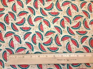 Watermelon Print Cotton Fabric 2 Yds X 44" (H) - Picture 1 of 1