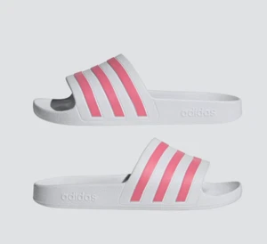 Adidas Damen Adilette Aqua Pantoletten Sandalen weiß rosefarben neu mit Etikett Slides - Bild 1 von 6
