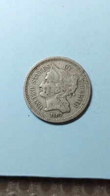 1867 Three Cent Nickel 3CN Original F Fine                                  V200 - Image 1 of 2