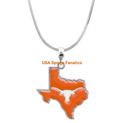 NCAA Texas Longhorns State Team Logo Pendant Necklace On 925 Snake Chain 4 Sizes Cover