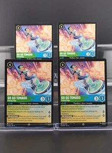 Disney Lorcana Go Go Tomago - Cutting Edge 107/204 Reign of Jafar SRare 4 Cards  - Picture 1 of 1
