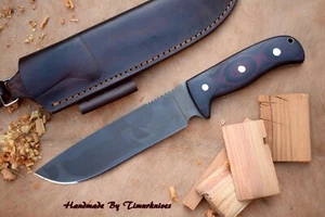 12 INCH HANDMADE 1095 H.C STEEL HUNTING CAMPING BUSHCRAFT KNIFE MICARTA HANDLE - Picture 1 of 9