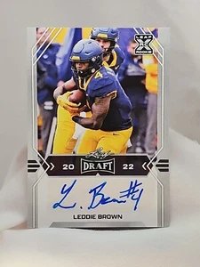 2022 Leaf Draft Football Leddie Brown Auto X RC #BA-LB1 - Picture 1 of 4