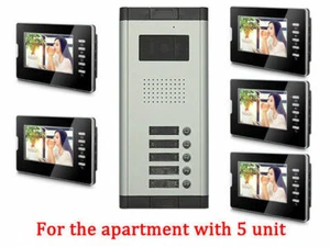 Sistema de intercomunicación telefónica con puerta de video LCD de 7" con cable con 5 monitores - Imagen 1 de 6
