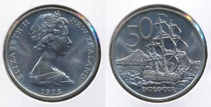 Nueva Zelanda 1973 Cincuenta centavos 50c (HMS Endeavour) - Elección sin circular - Imagen 1 de 3