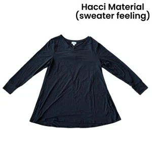 XS ELIZABETH LuLaRoe ~ NERO TINTA UNITA ~ Top a maniche lunghe; taglie 0-2; HACCI - Foto 1 di 4