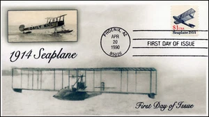 AO-2468, 1990, Seaplane, $1 Postage, Add-on Cachet, SC 2468 - Picture 1 of 1