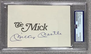 Mickey Mantle signiert Buchschnitt Index Postkarte Baseball Yankees Autogramm PSA/DNA - Bild 1 von 4