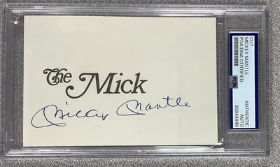 Mickey Mantle Signed Book Cut Index Postcard Baseball Yankees Autograph PSA/DNA - Image 1 of 4
