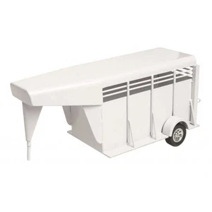 1/16 Little Buster Toys White Gooseneck Stock Trailer Livestock Cattle 200840 - Picture 1 of 5