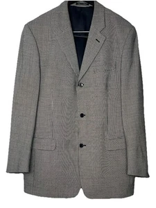 Manteau de sport Bachrach noir à carreaux taille 44 L laine mélangée fabriqué en Italie - Photo 1/10