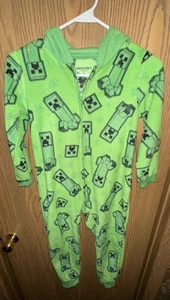 MINECRAFT Boys Pajamas Size 8 One Piece Union Suit Slightly Used Excellent Cond - Picture 1 of 4